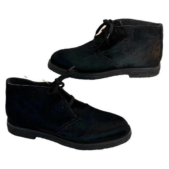 VINCE Clay Calf Hair Chukka Boots In Black Made In Italy Pony Hair Size: 8.5 - Picture 2 of 12